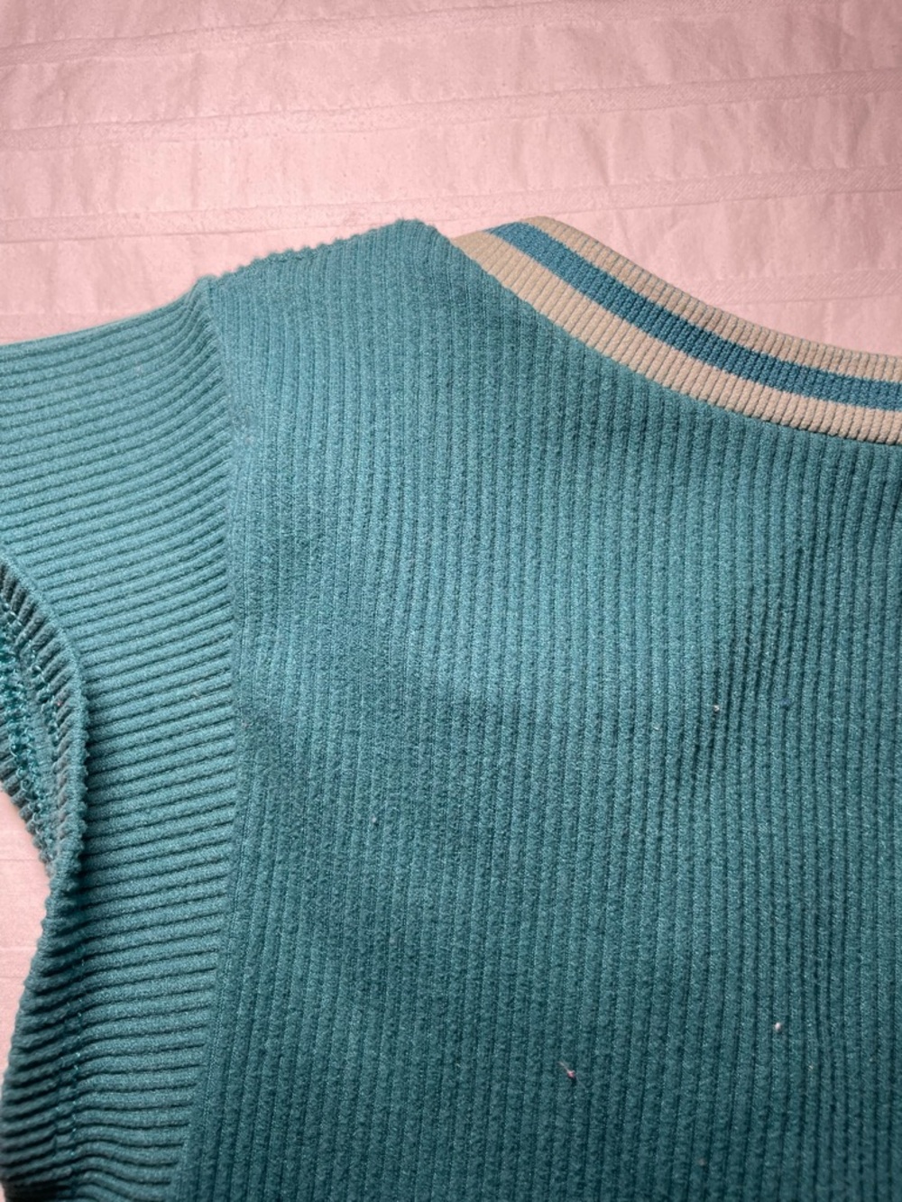 Cropped Ribbed V-Neck Top - Picture 5 of 5